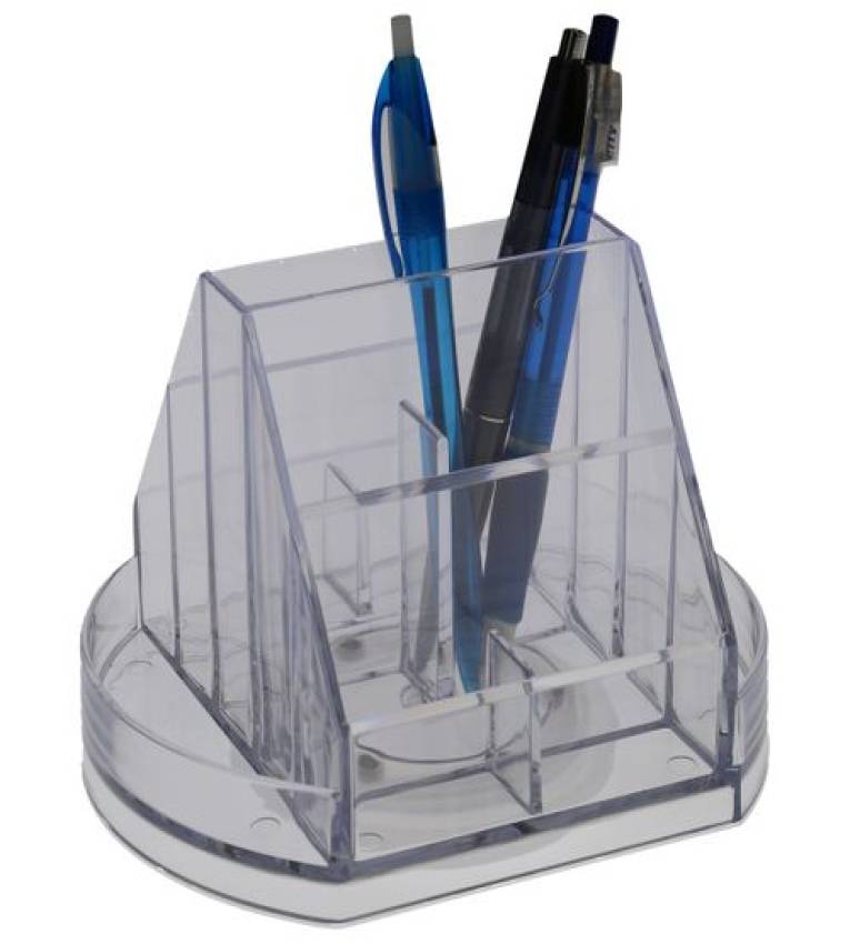 Organisateur de bureau Transparent 8 compartiments desk organizer